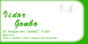 vidor gombo business card
